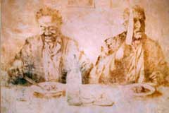 200 x 800 cm Detail - Oil on Plaster on Wall - Öl auf Putz auf Mauer